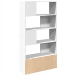 vidaXL Knižnica biela 100x36x189 cm kompozitné drevo – Obrázok 5