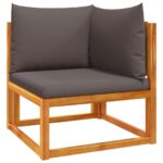 vidaXL 4-dielna záhradná sedacia súprava s vankúšmi akáciový masív – Obrázok 6