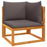 vidaXL 5-dielna záhradná sedacia súprava s vankúšmi akáciový masív – Obrázok 6