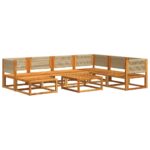 vidaXL 8-dielna záhradná sedacia súprava s vankúšmi akáciový masív – Obrázok 3