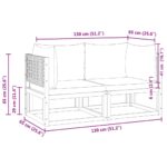 vidaXL Záhradné paletové rohové pohovky s vankúšmi 2 ks akáciový masív – Obrázok 9