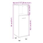 vidaXL Skrinka do kúpeľne dub sonoma 30,5x30x95 cm kompozitné drevo – Obrázok 10