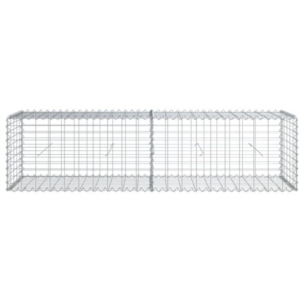 vidaXL Gabiónový kôš s krytom 200x50x50 cm, pozinkované železo – Obrázok 3