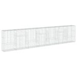 vidaXL Gabiónový kôš s krytom 700x50x150 cm pozinkované železo – Obrázok 5
