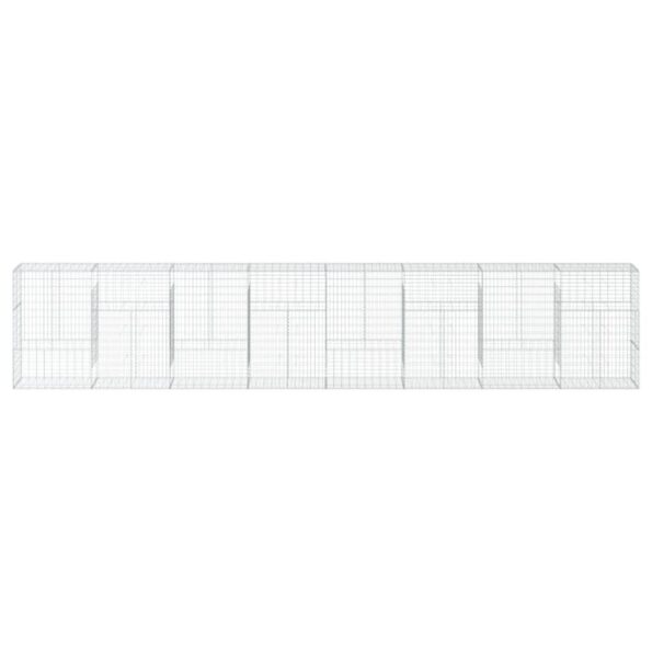 vidaXL Gabiónový kôš s krytom 800x50x150 cm pozinkované železo – Obrázok 3