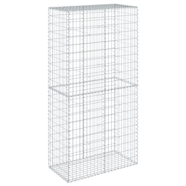 vidaXL Gabiónový kôš s krytom 100x50x200 cm pozinkované železo – Obrázok 5