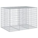 vidaXL Gabiónový kôš s krytom 150x100x100 cm pozinkované železo – Obrázok 2