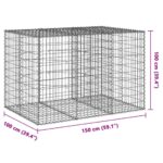 vidaXL Gabiónový kôš s krytom 150x100x100 cm pozinkované železo – Obrázok 7