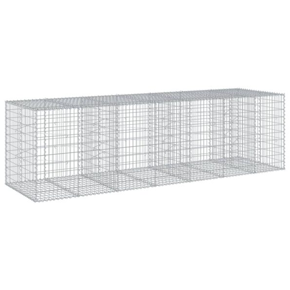 vidaXL Gabiónový kôš s krytom 350x100x100 cm pozinkované železo – Obrázok 2