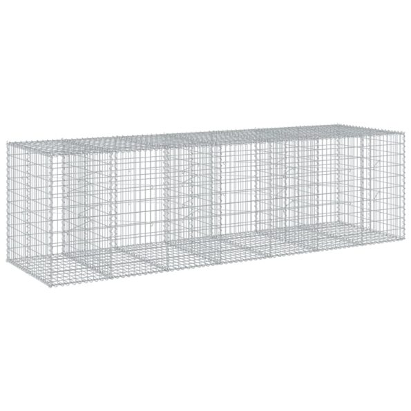 vidaXL Gabiónový kôš s krytom 350x100x100 cm pozinkované železo – Obrázok 5