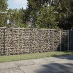vidaXL Gabiónový kôš s krytom 350x100x100 cm pozinkované železo
