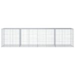 vidaXL Gabiónový kôš s krytom 400x100x100 cm pozinkované železo – Obrázok 3