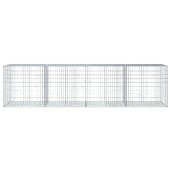 vidaXL Gabiónový kôš s krytom 400x100x100 cm pozinkované železo – Obrázok 3