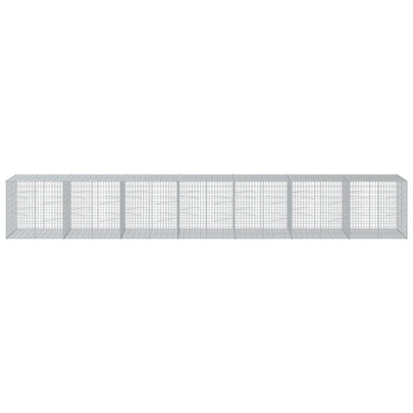 vidaXL Gabiónový kôš s krytom 700x100x100 cm pozinkované železo – Obrázok 3