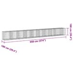 vidaXL Gabiónový kôš s krytom 950x100x100 cm pozinkované železo – Obrázok 7