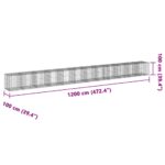 vidaXL Gabiónový kôš s krytom 1200x100x100 cm pozinkované železo – Obrázok 7