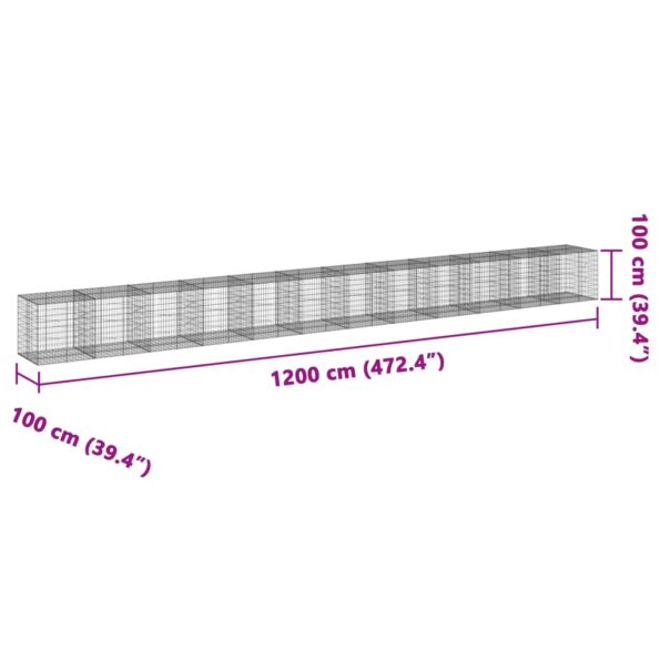VXL8721102850868_g_en_hd_5.jpg vidaXL Gabiónový kôš s krytom 1200x100x100 cm pozinkované železo – Obrázok 7