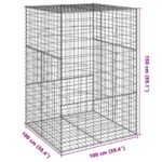 vidaXL Gabiónový kôš s krytom 100x100x150 cm pozinkované železo – Obrázok 7