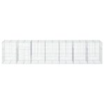 vidaXL Gabiónový kôš s krytom 700x100x150 cm pozinkované železo – Obrázok 3