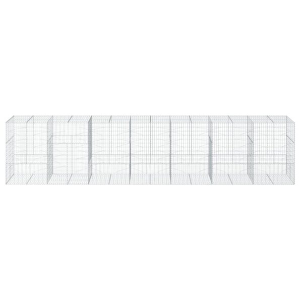 vidaXL Gabiónový kôš s krytom 700x100x150 cm pozinkované železo – Obrázok 3