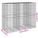vidaXL Gabiónový kôš s krytom 1200x100x150 cm pozinkované železo – Obrázok 7