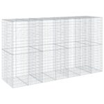 vidaXL Gabiónový kôš s krytom 350x100x200 cm pozinkované železo – Obrázok 2