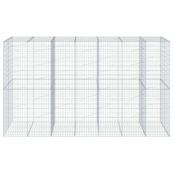 vidaXL Gabiónový kôš s krytom 350x100x200 cm pozinkované železo – Obrázok 3