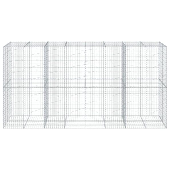 vidaXL Gabiónový kôš s krytom 400x100x200 cm pozinkované železo – Obrázok 3