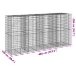vidaXL Gabiónový kôš s krytom 400x100x200 cm pozinkované železo – Obrázok 7