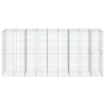 vidaXL Gabiónový kôš s krytom 450x100x200 cm pozinkované železo – Obrázok 3