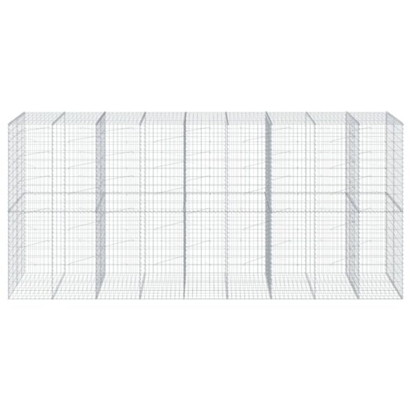 vidaXL Gabiónový kôš s krytom 450x100x200 cm pozinkované železo – Obrázok 3