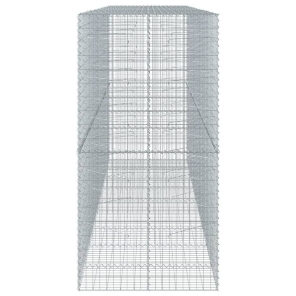 vidaXL Gabiónový kôš s krytom 450x100x200 cm pozinkované železo – Obrázok 4