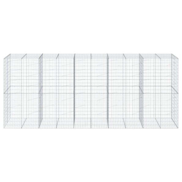 vidaXL Gabiónový kôš s krytom 500x100x200 cm pozinkované železo – Obrázok 3
