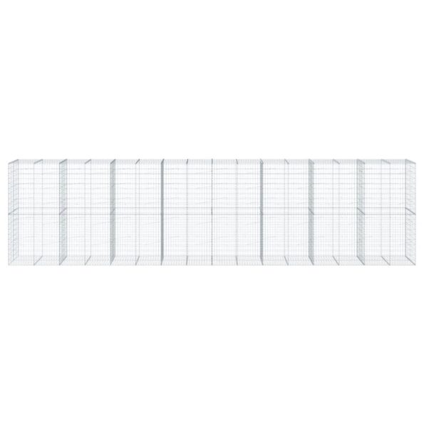 vidaXL Gabiónový kôš s krytom 800x100x200 cm pozinkované železo – Obrázok 3