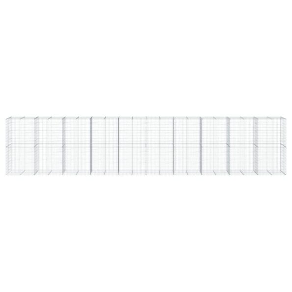 vidaXL Gabiónový kôš s krytom 1000x100x200 cm pozinkované železo – Obrázok 3