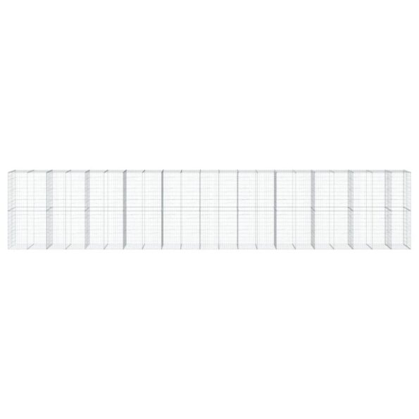 vidaXL Gabiónový kôš s krytom 1050x100x200 cm pozinkované železo – Obrázok 3