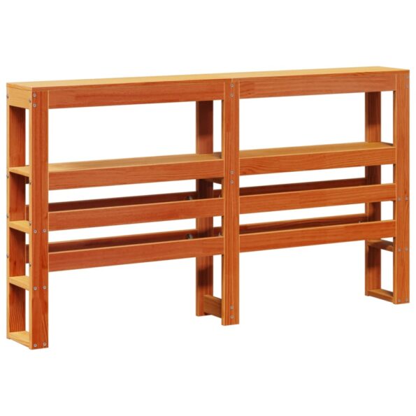 vidaXL Čelo postele s policami voskové 140 cm masívna borovica – Obrázok 2