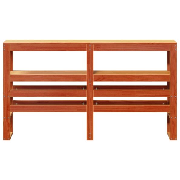 vidaXL Čelo postele s policami voskové 140 cm masívna borovica – Obrázok 3