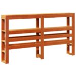 vidaXL Čelo postele s policami voskové 140 cm masívna borovica – Obrázok 6