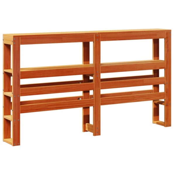 vidaXL Čelo postele s policami voskové 140 cm masívna borovica – Obrázok 6