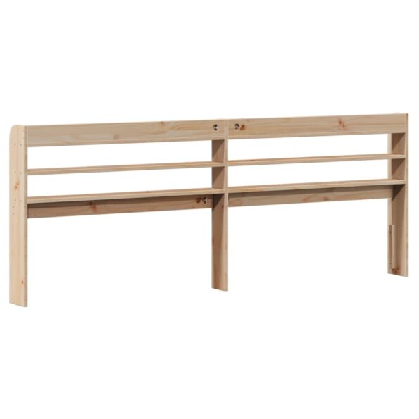 vidaXL Čelo postele s policami 200 cm, borovicový masív – Obrázok 5