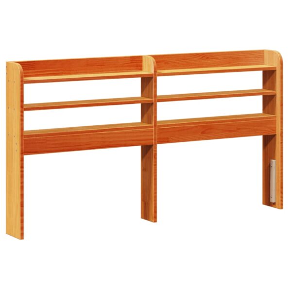 vidaXL Čelo postele s policami voskovo hnedé 160 cm masívna borovica – Obrázok 2