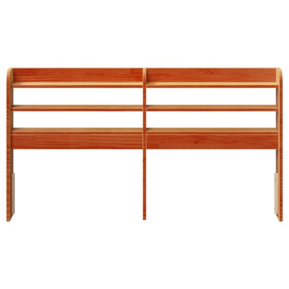 vidaXL Čelo postele s policami voskovo hnedé 160 cm masívna borovica – Obrázok 3