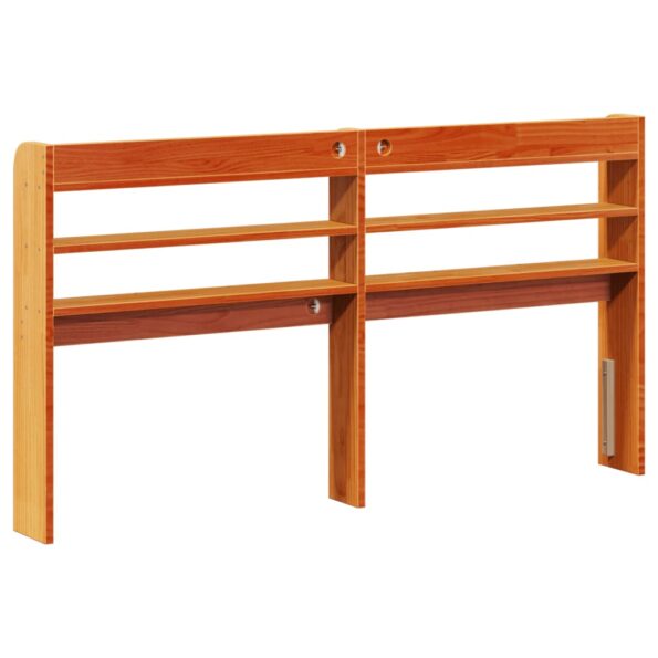 vidaXL Čelo postele s policami voskovo hnedé 160 cm masívna borovica – Obrázok 5