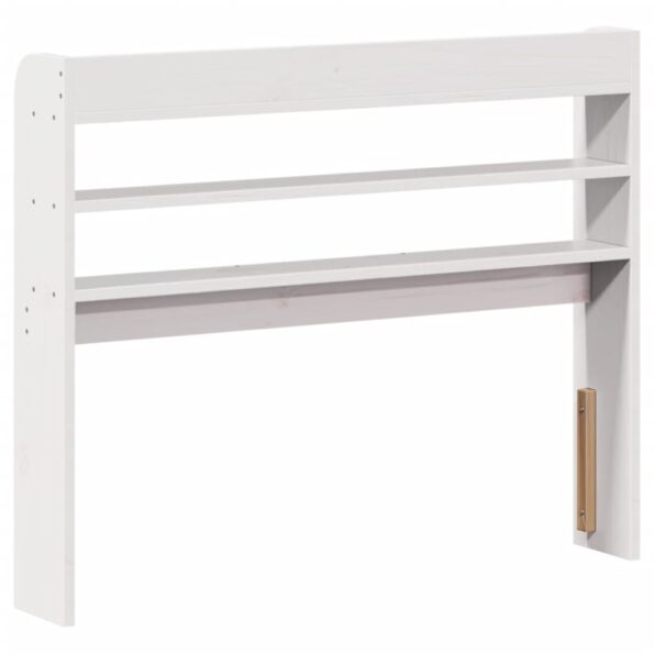 vidaXL Čelo postele s policami biele 100 cm masívna borovica – Obrázok 5