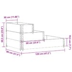 vidaXL Vyvýšený záhon, 3 úrovne, hnedý 120x80 cm, borovicový masív – Obrázok 8