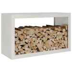vidaXL Regál na krbové drevo 100x40x60 cm, nehrdzavejúca oceľ – Obrázok 3