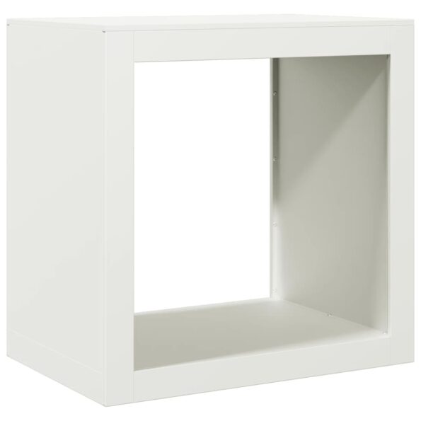 vidaXL Regál na krbové drevo, biely 60x40x60 cm, oceľ – Obrázok 2