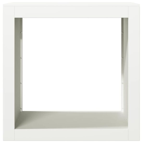 vidaXL Regál na krbové drevo, biely 60x40x60 cm, oceľ – Obrázok 4