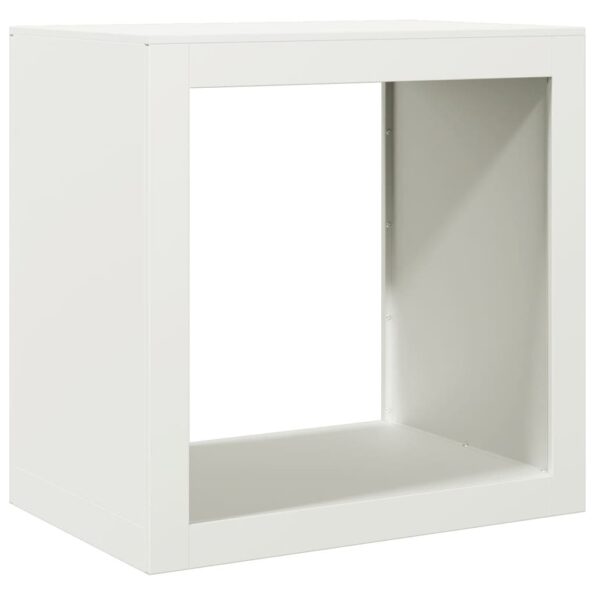 vidaXL Regál na krbové drevo, biely 60x40x60 cm, oceľ – Obrázok 6
